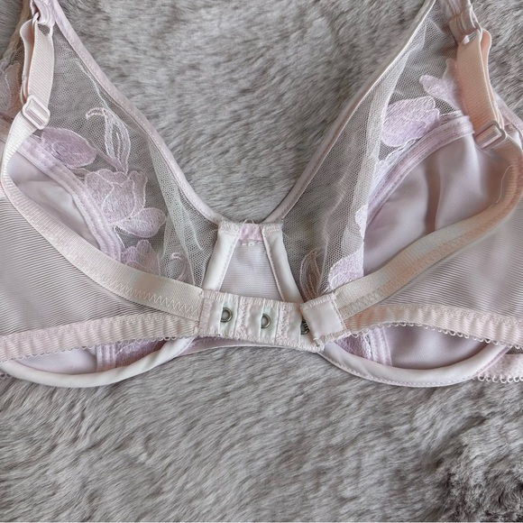 Vintage Wacoal Coquette Pink Wired Mesh & Satin Floral Bralette - Picture 4 of 7